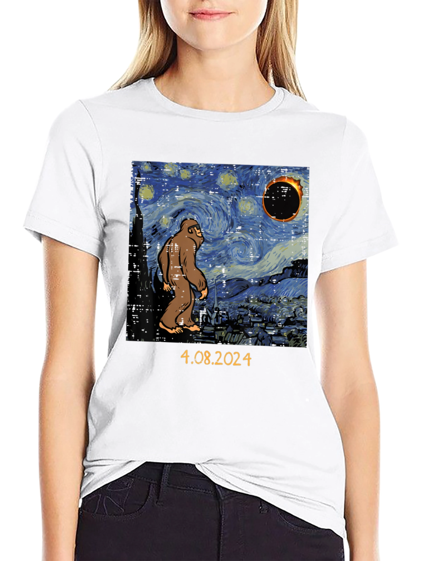 Starry Night Sasquatch Eclipse T-Shirt