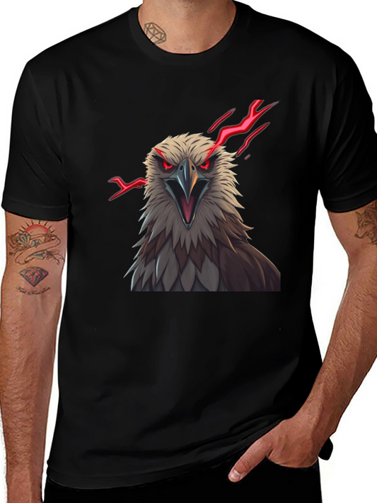 Mens Eagle Graphic Print Tee - Black