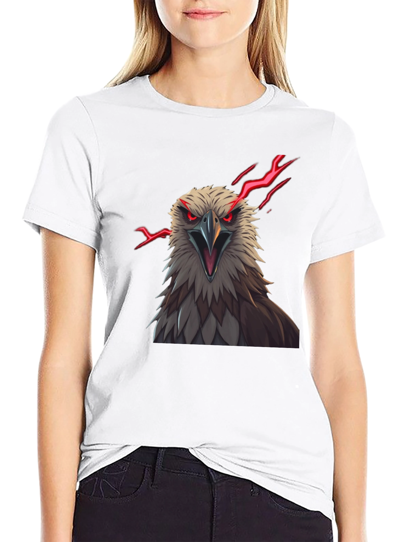 Mens Eagle Graphic Print Tee - Black