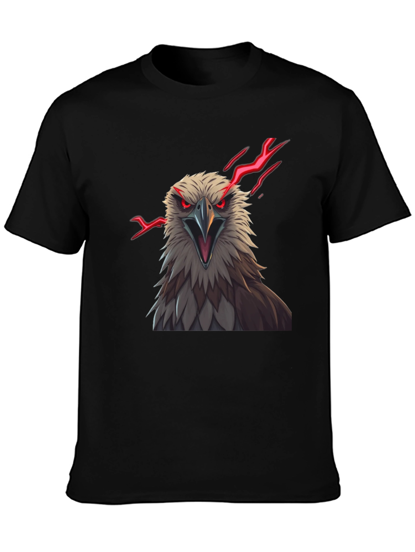 Mens Eagle Graphic Print Tee - Black