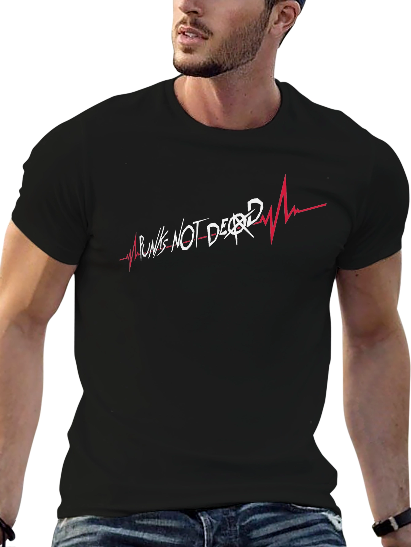 Punks Not Dead Graphic Tee - Black Cotton T-Shirt