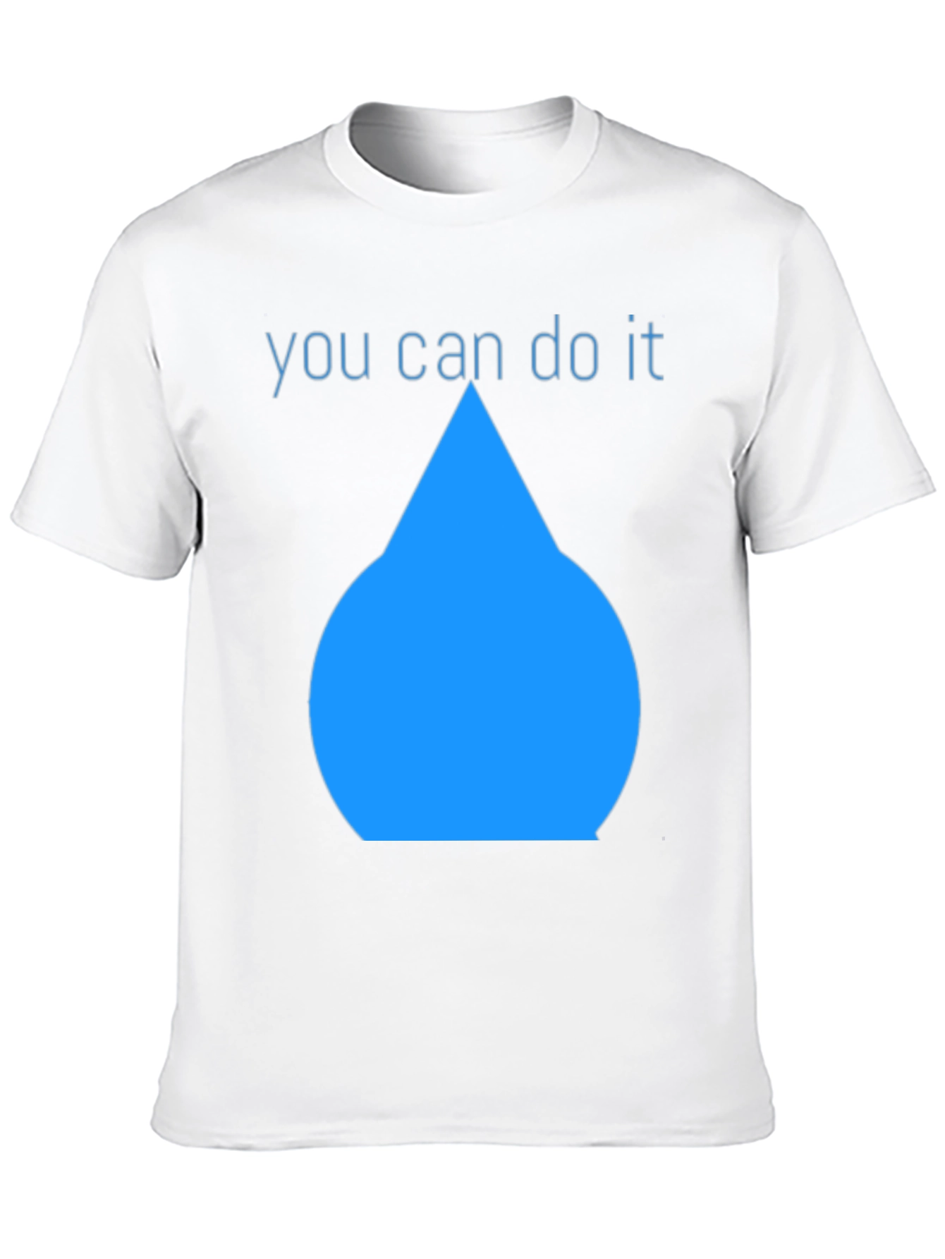 Inspirational Blue Drop Graphic Black T-Shirt