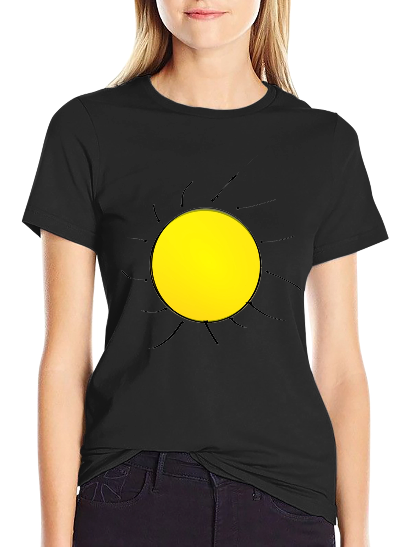 Sun Graphic Black T-Shirt | Casual Style