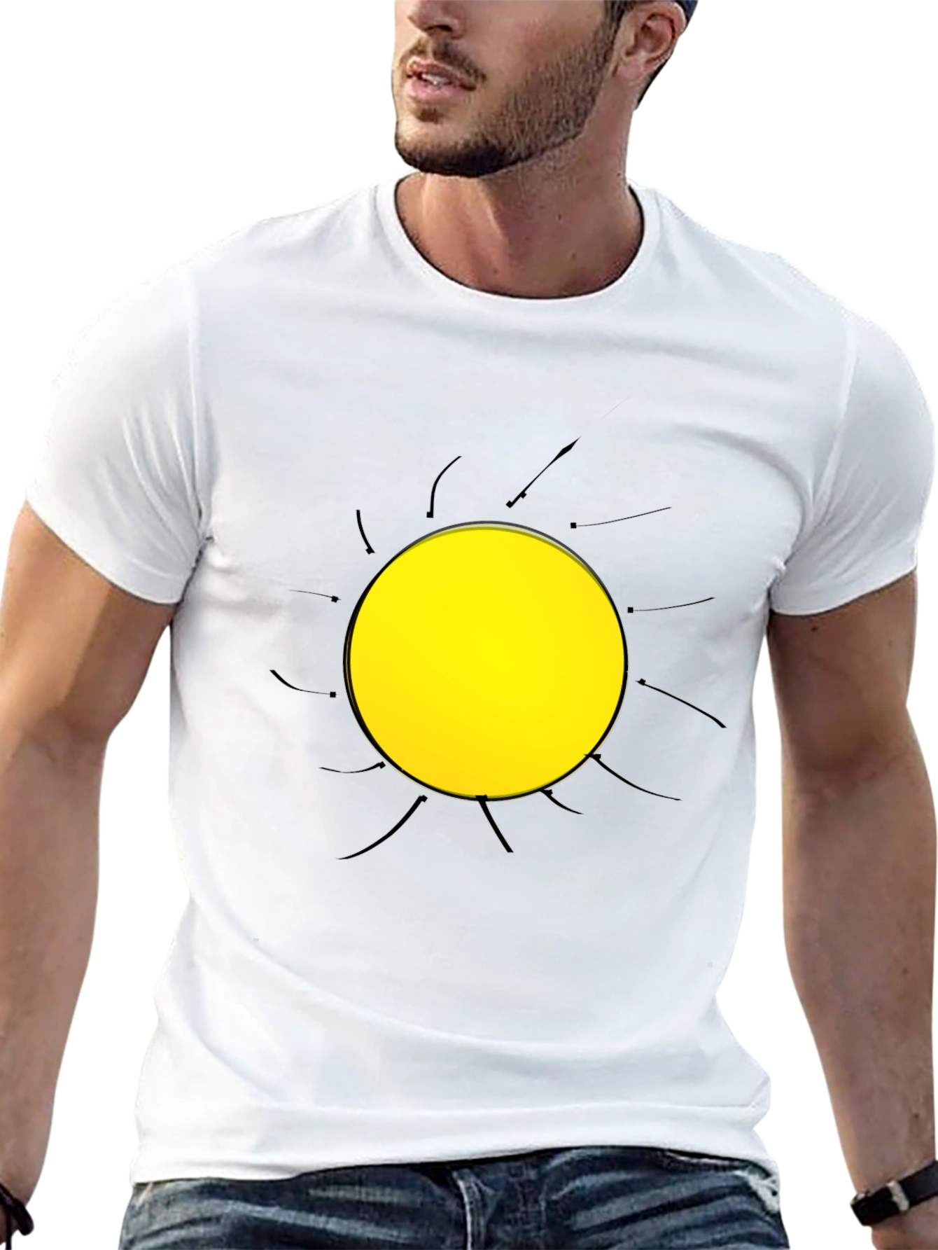 Sun Graphic Black T-Shirt | Casual Style