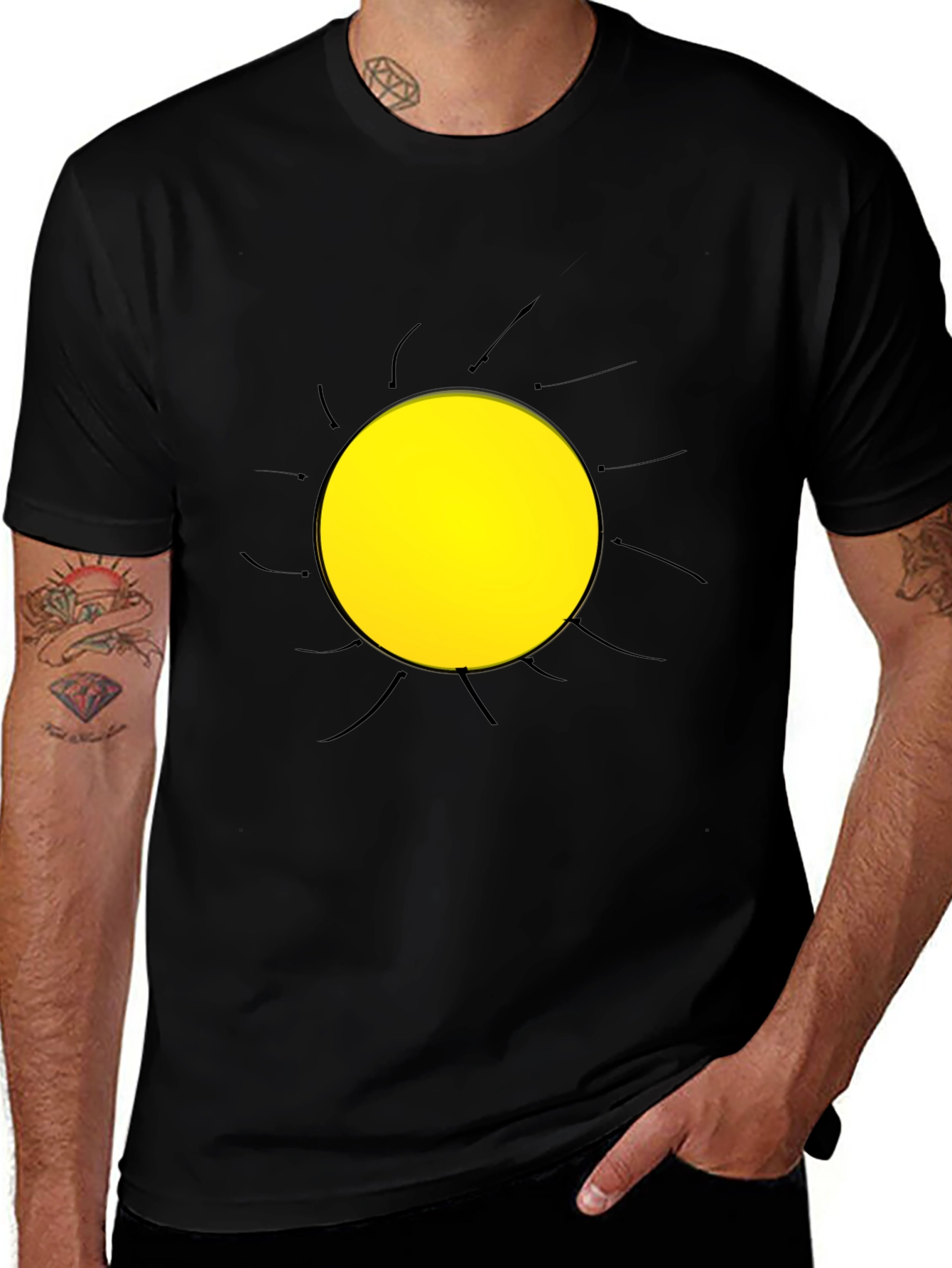 Sun Graphic Black T-Shirt | Casual Style
