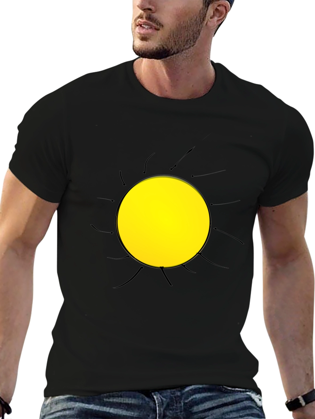 Sun Graphic Black T-Shirt | Casual Style
