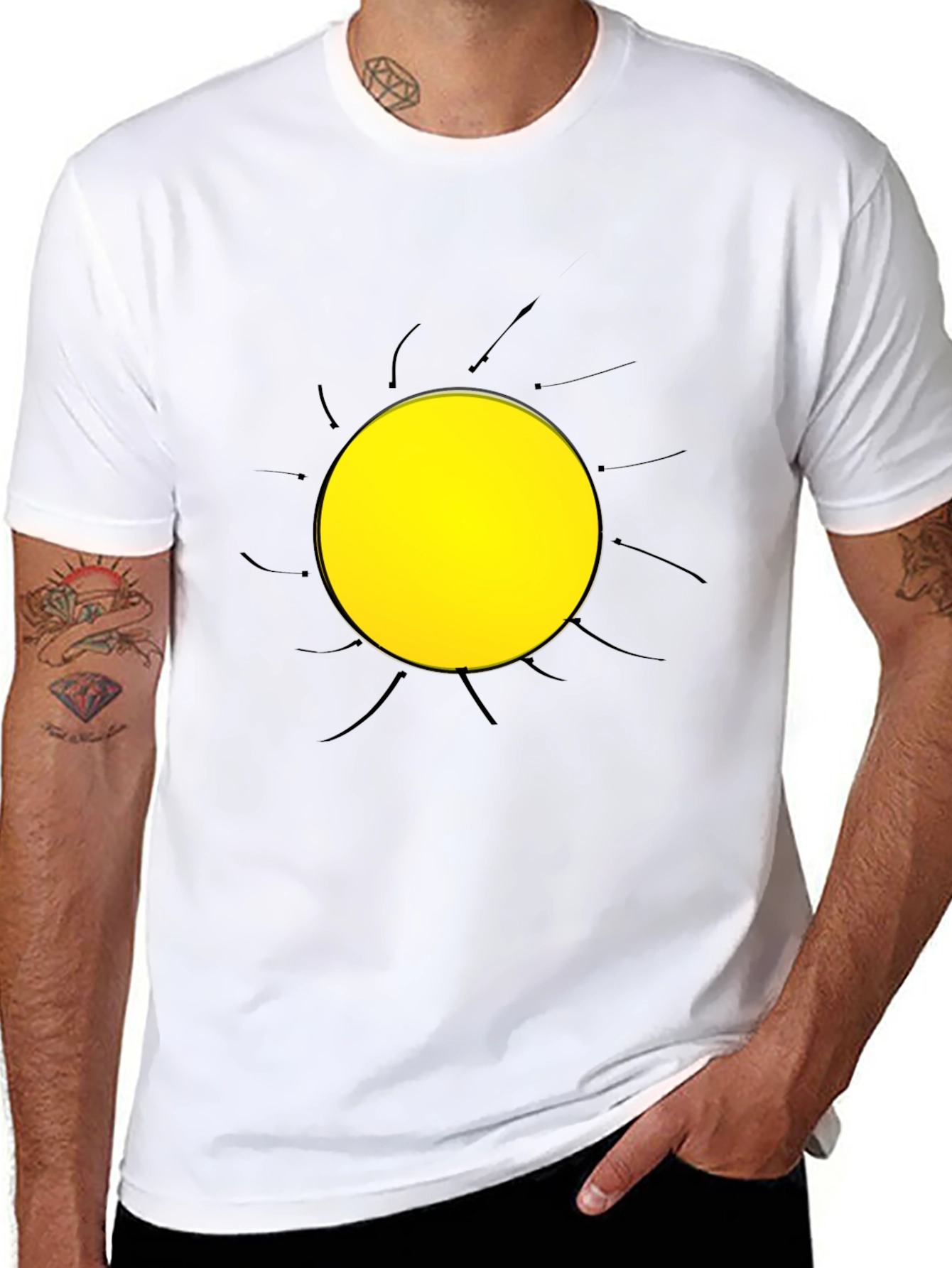 Sun Graphic Black T-Shirt | Casual Style