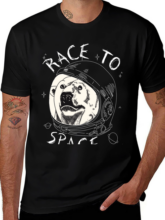 Race to Space Black Graphic Tee