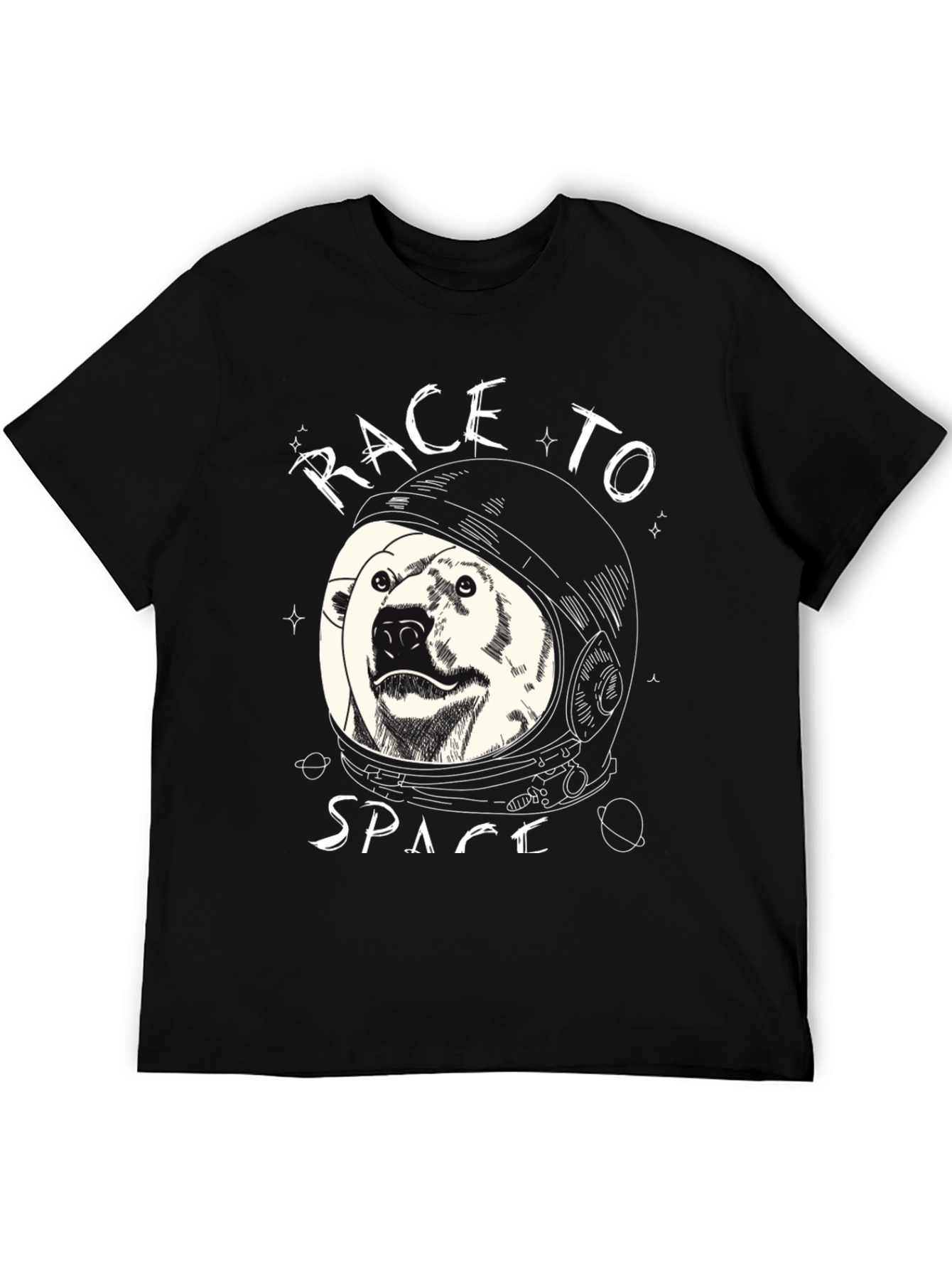 Race to Space Black Graphic Tee