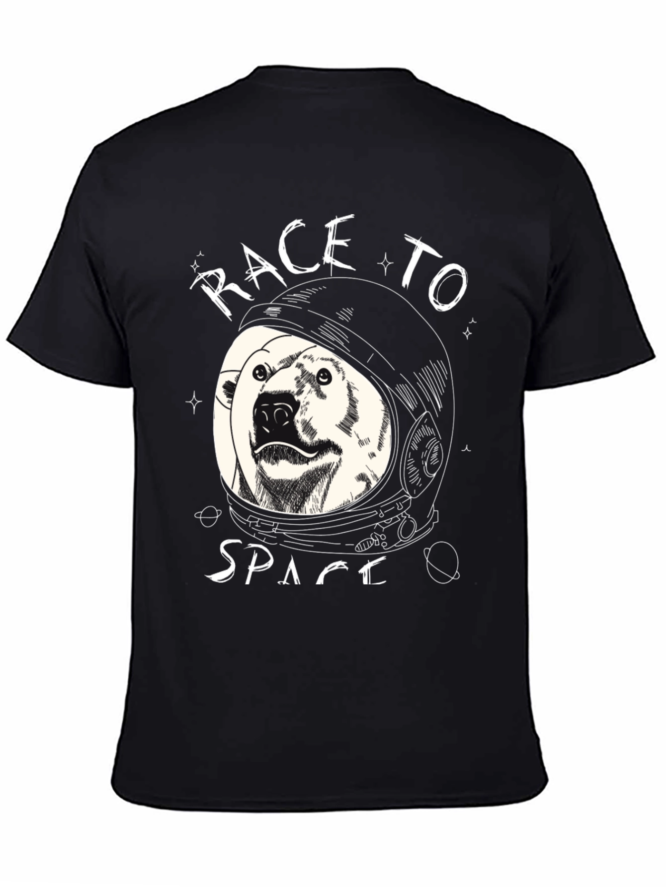 Race to Space Black Graphic Tee