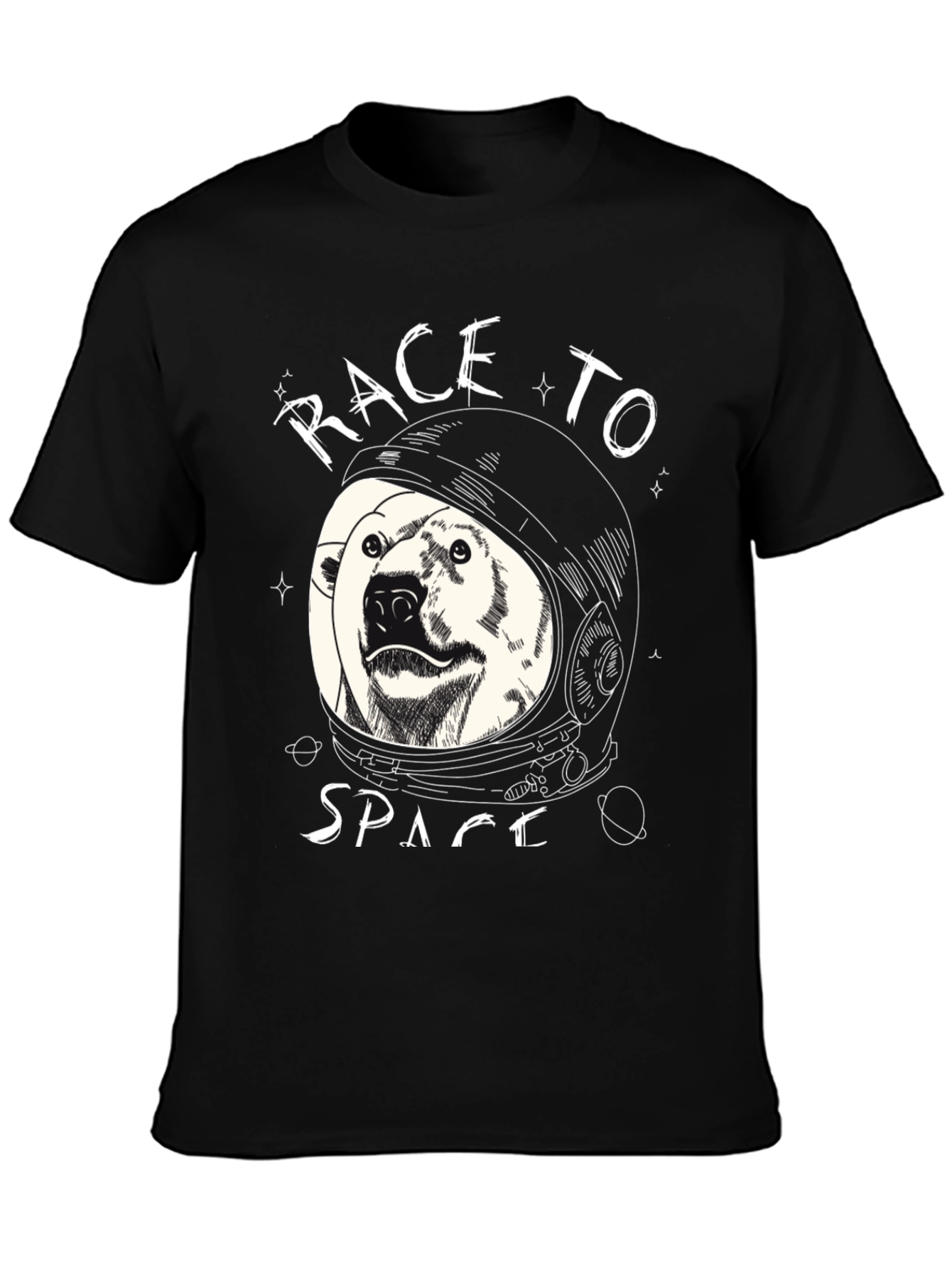 Race to Space Black Graphic Tee
