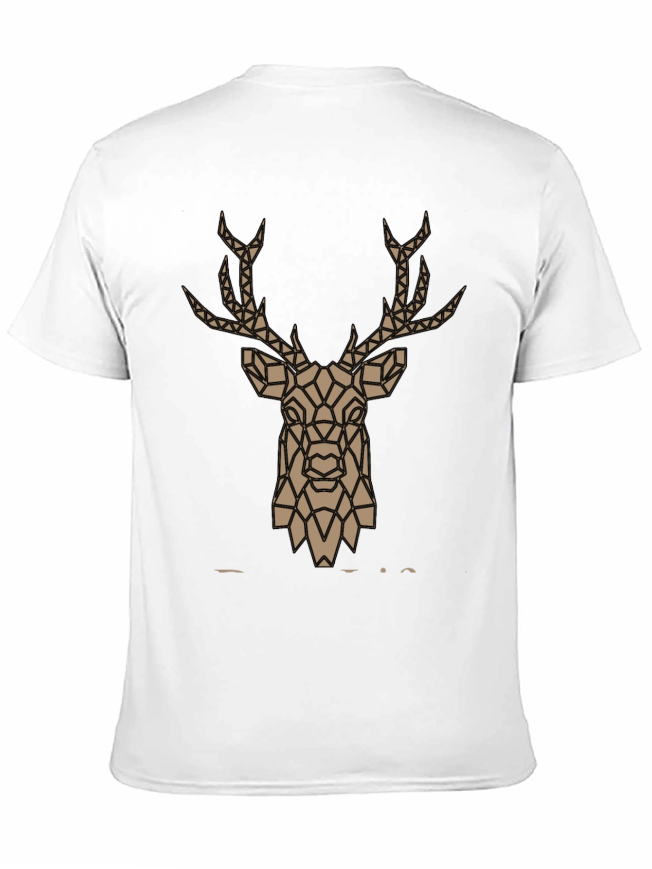Geometric Deer Graphic Tee - Stylish Mens Black T-Shirt