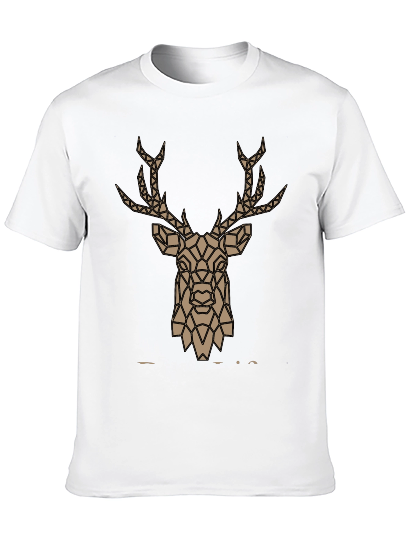 Geometric Deer Graphic Tee - Stylish Mens Black T-Shirt