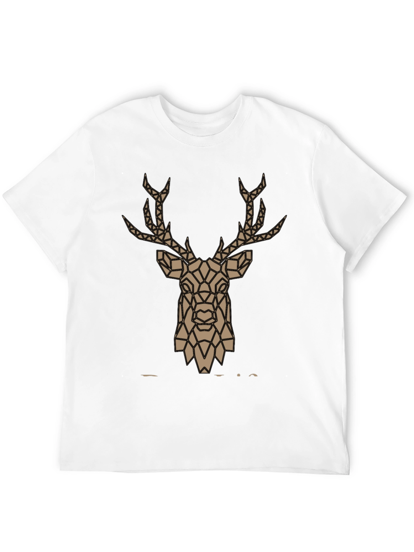 Geometric Deer Graphic Tee - Stylish Mens Black T-Shirt