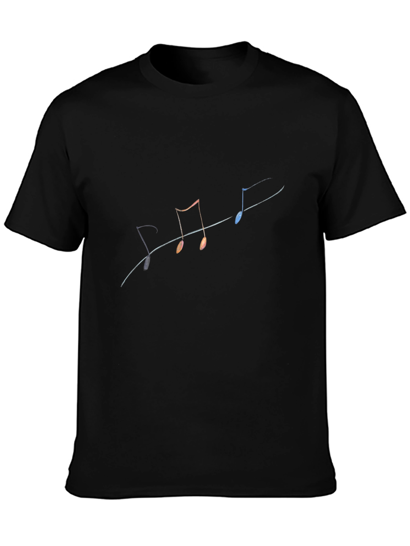 Musical Notes Mens Black T-Shirt