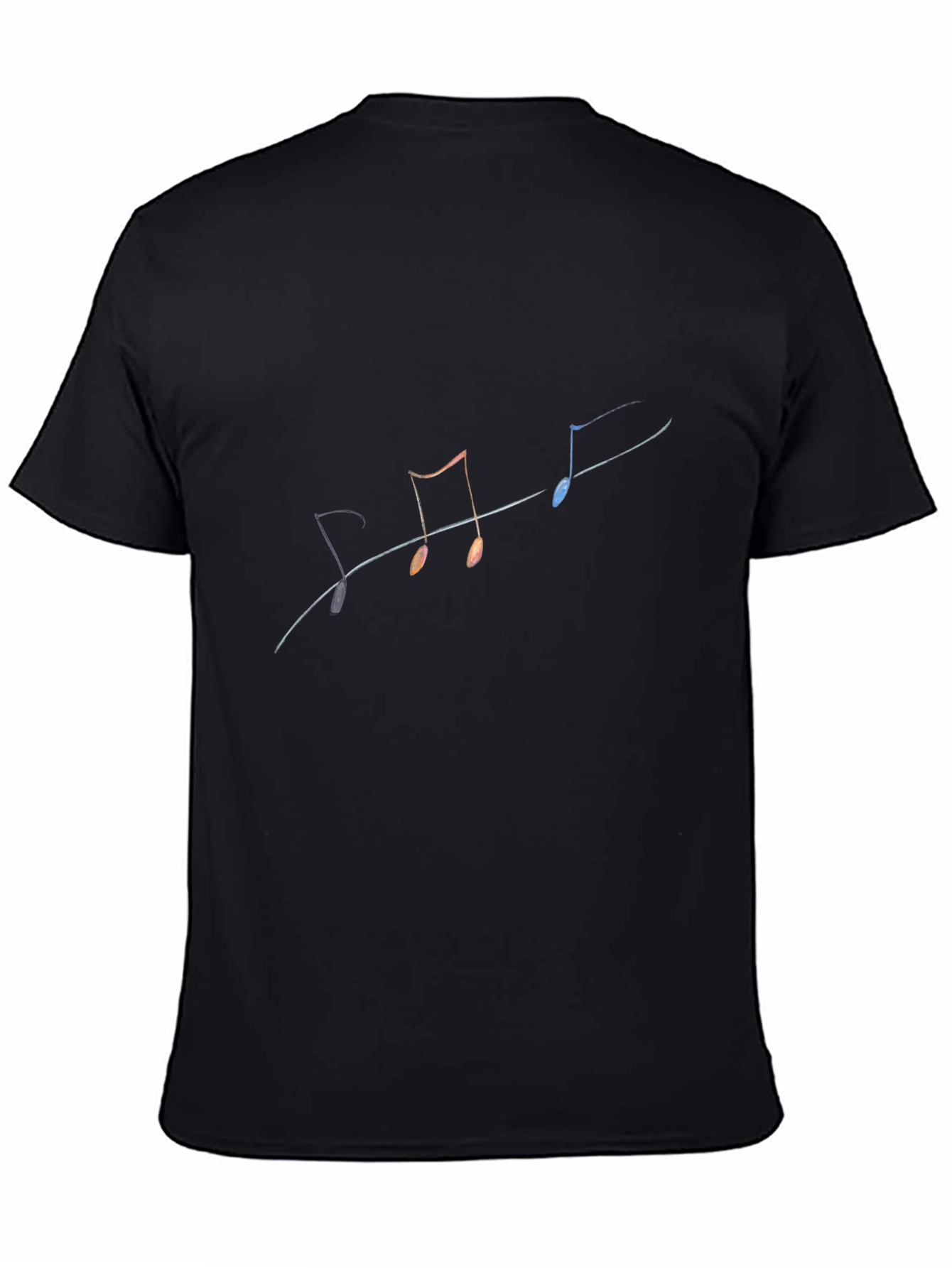 Musical Notes Mens Black T-Shirt