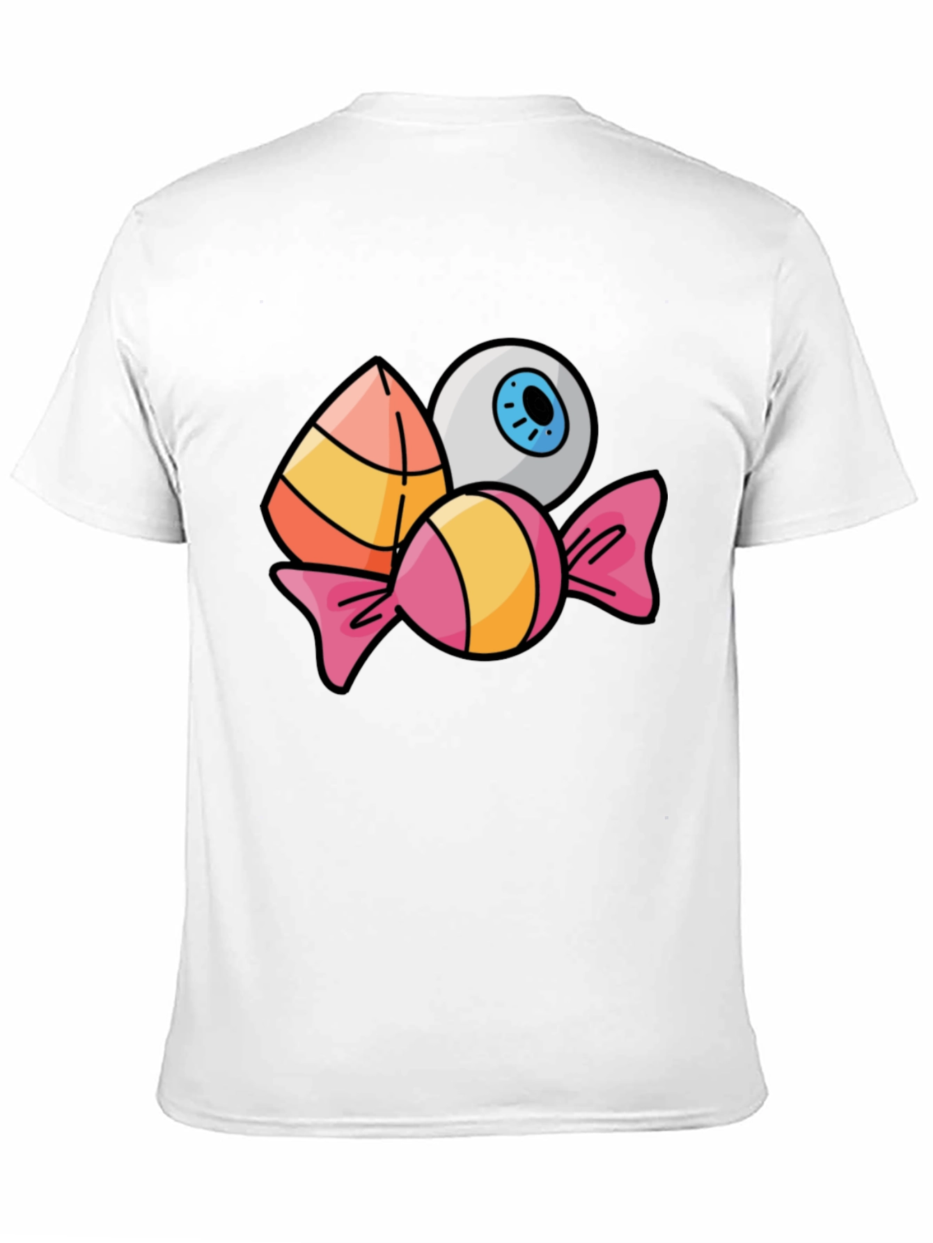 Halloween Candy & Eyeball Graphic Tee - Black