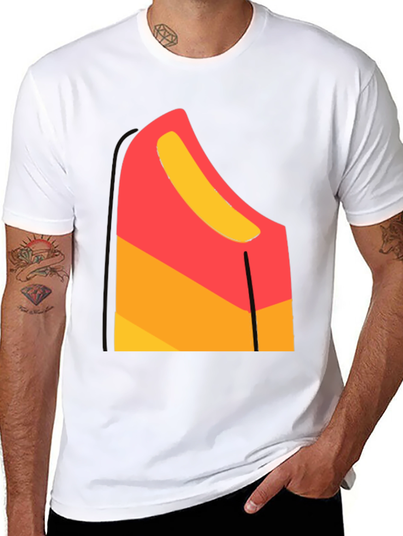 Modern Art Tee - Abstract Design Black T-Shirt