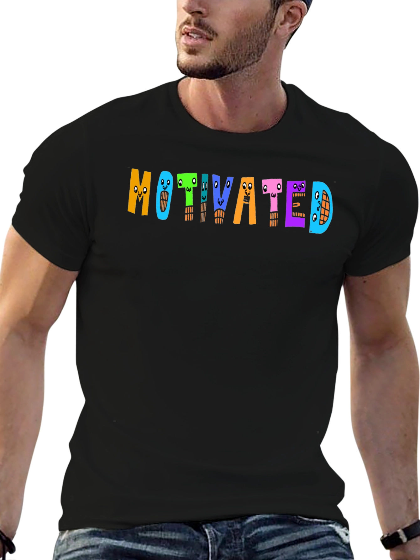 Motivated Graphic Print Crew Neck T-Shirt