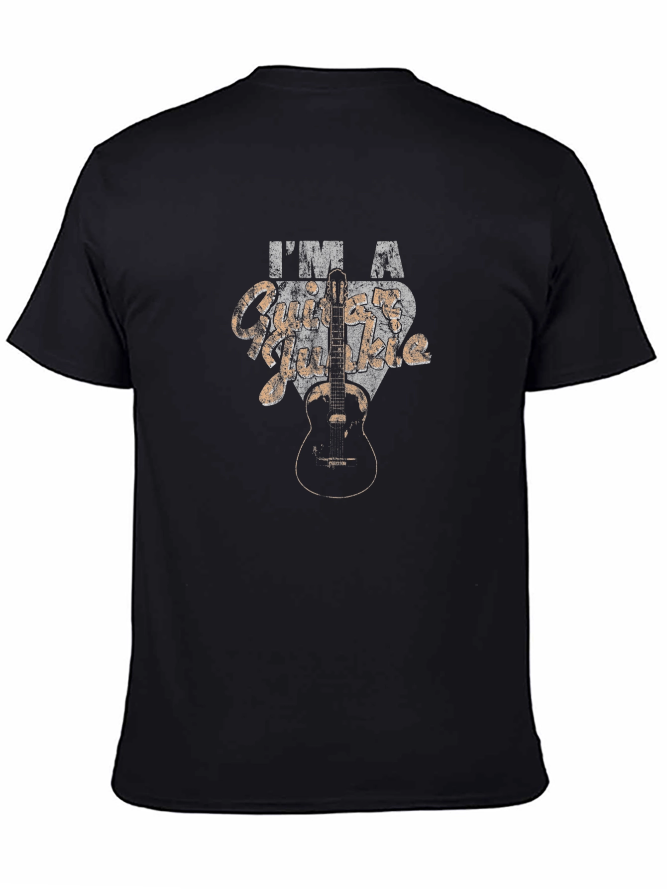 Guitar Player Black Graphic T-Shirt