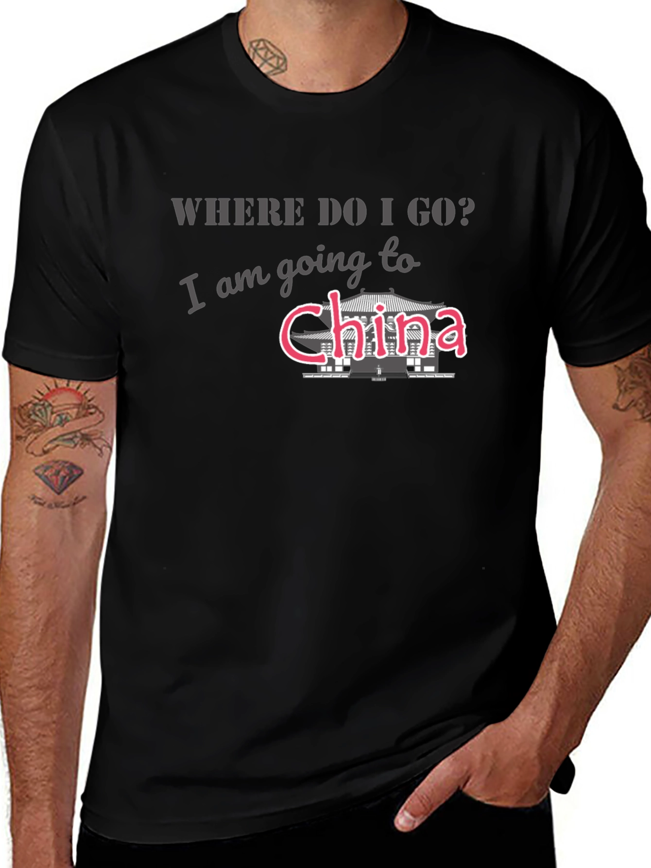 China Trip T-Shirt - Mens Black Tee