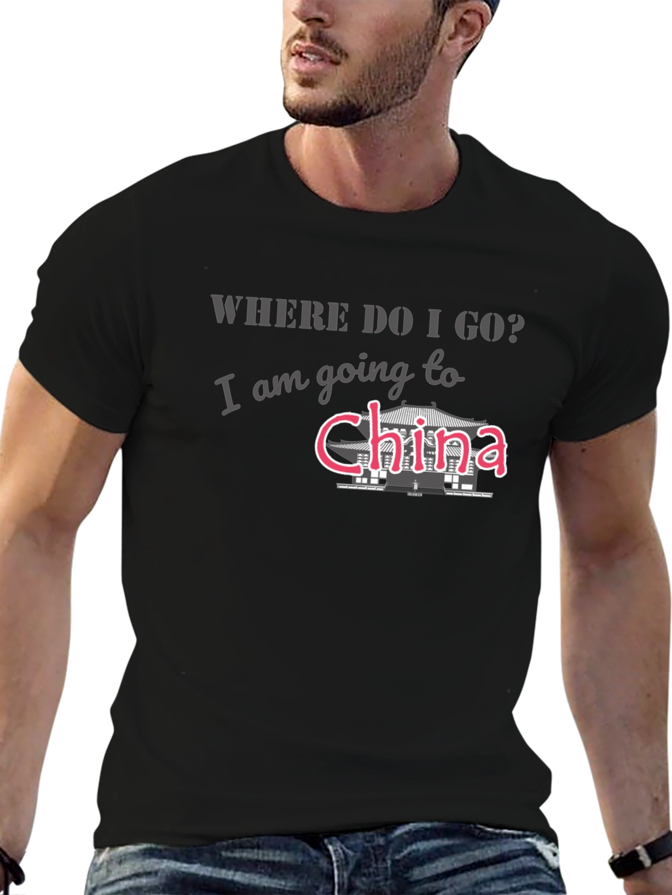 China Trip T-Shirt - Mens Black Tee
