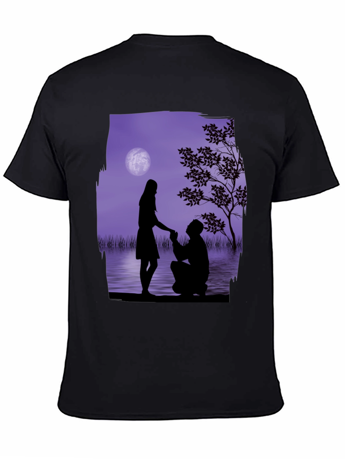 Romantic Proposal Graphic Tee - Black