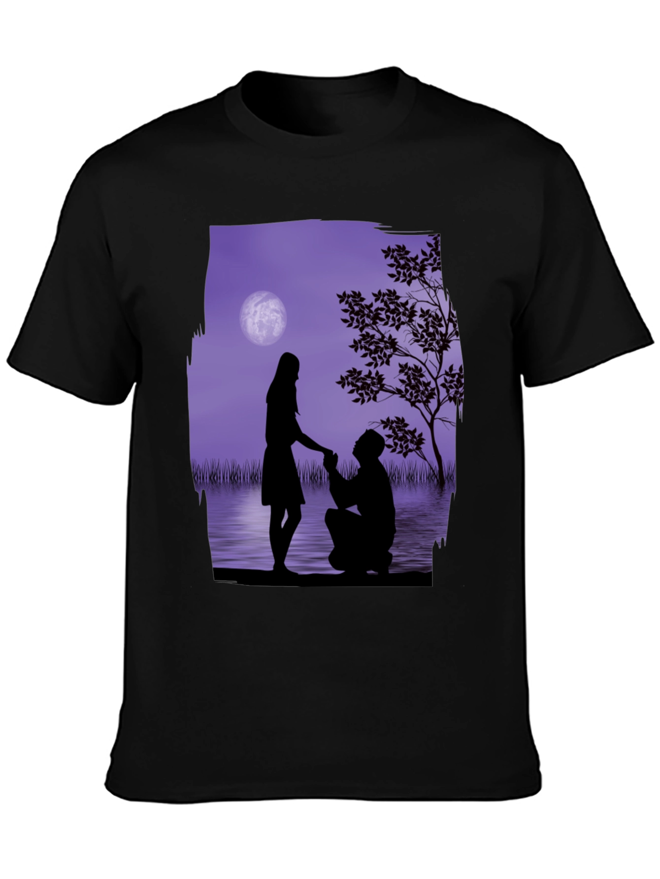 Romantic Proposal Graphic Tee - Black