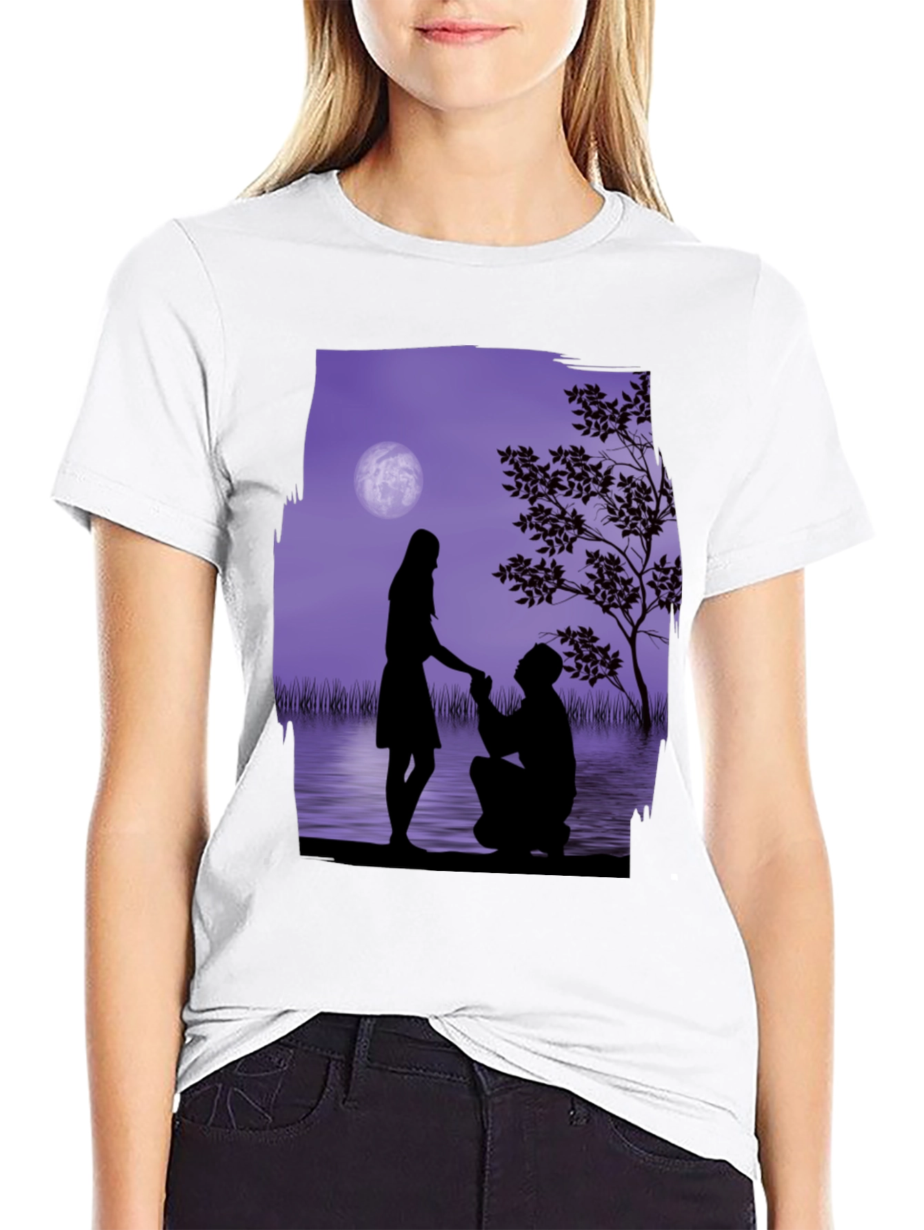 Romantic Proposal Graphic Tee - Black