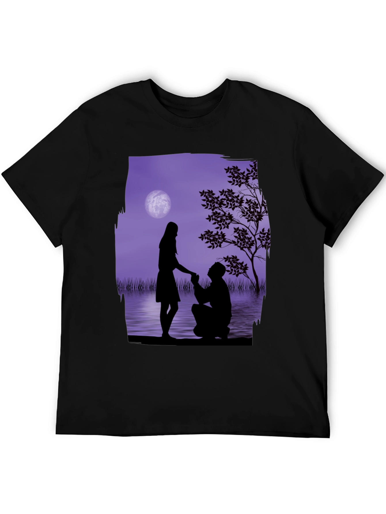 Romantic Proposal Graphic Tee - Black
