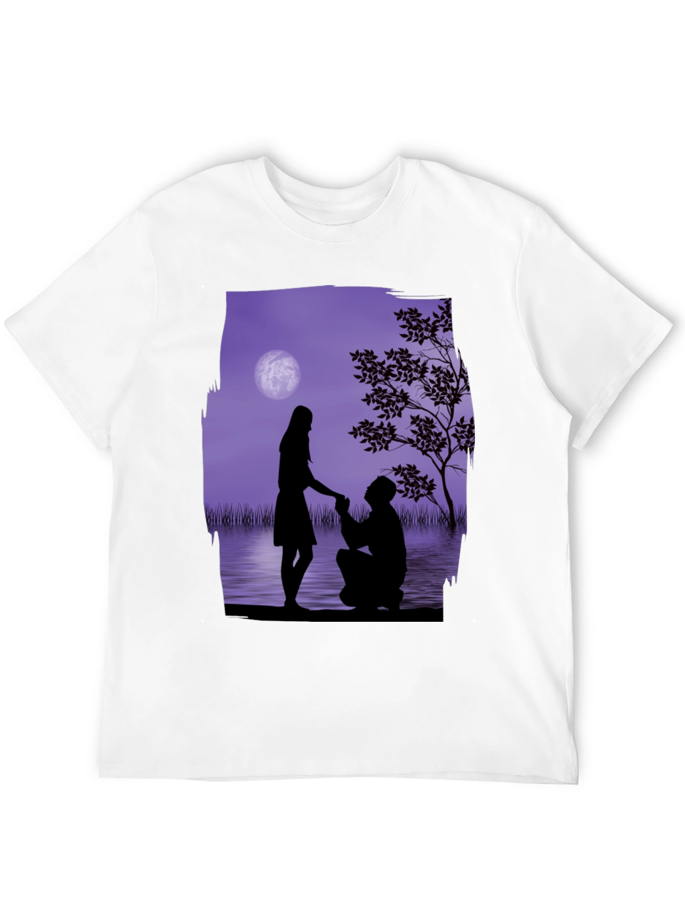 Romantic Proposal Graphic Tee - Black
