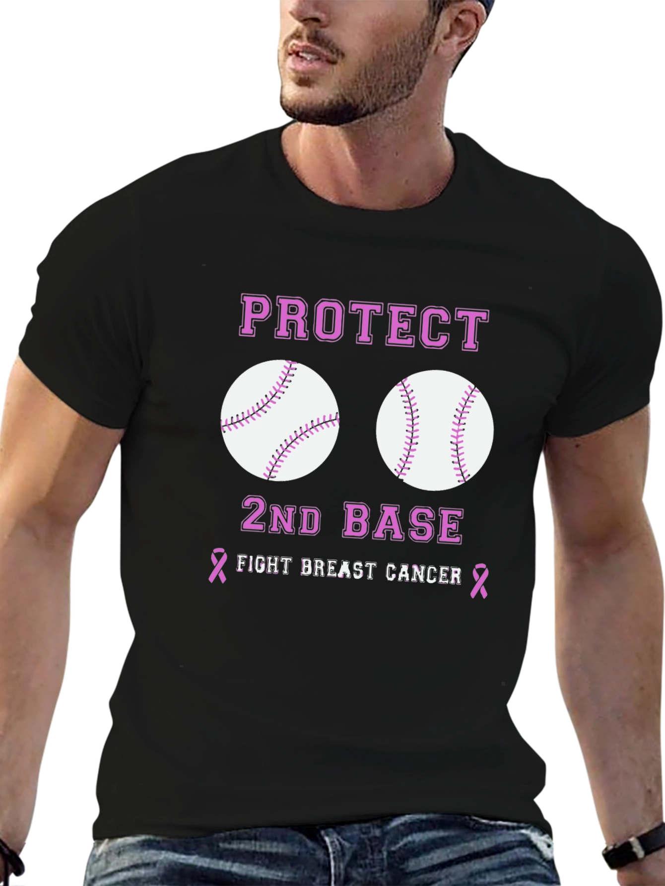 Protect 2nd Base Breast Cancer Awareness T-Shirt