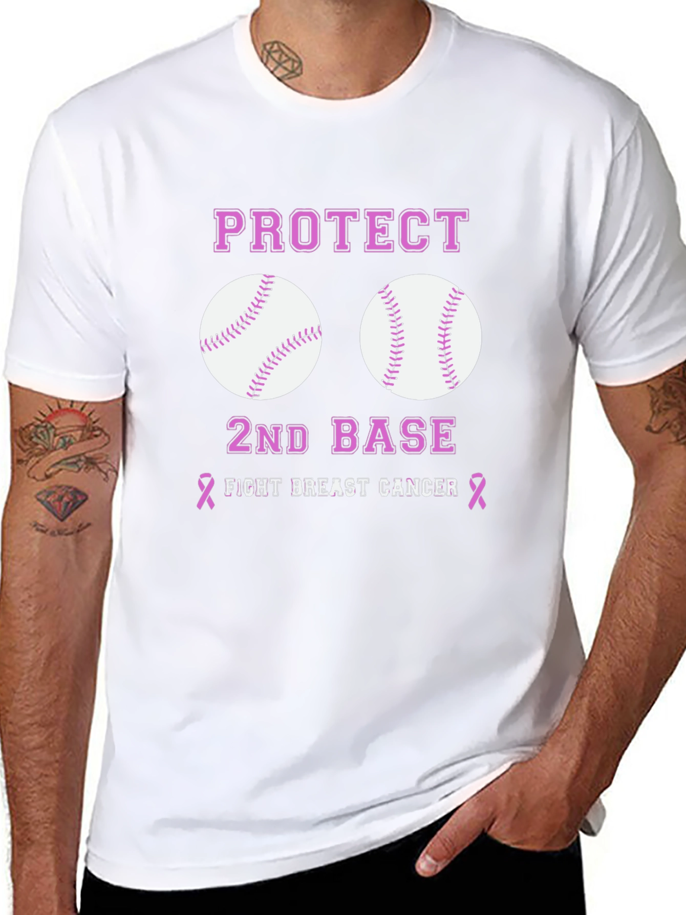 Protect 2nd Base Breast Cancer Awareness T-Shirt