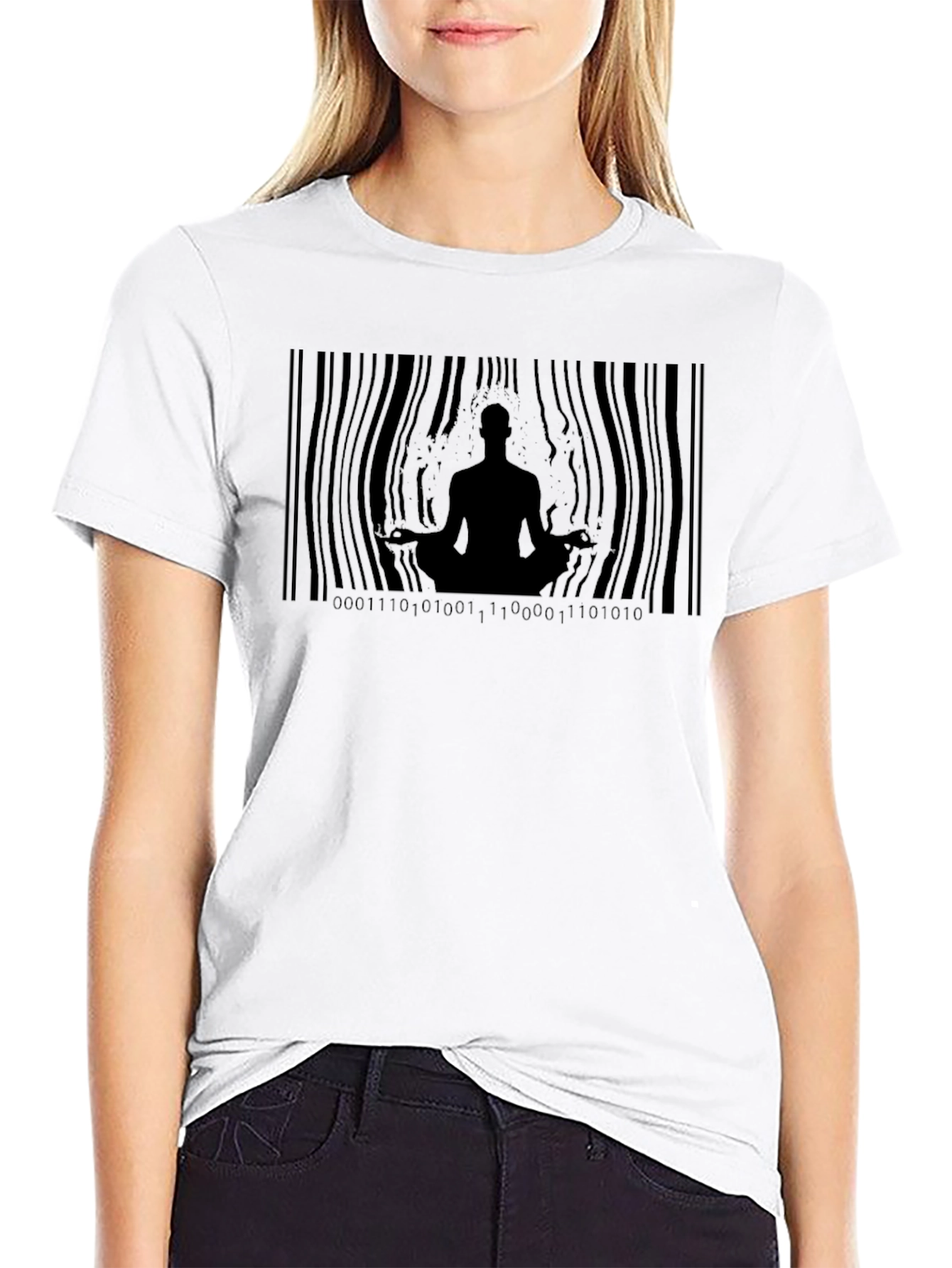Meditative Binary Barcode T-Shirt