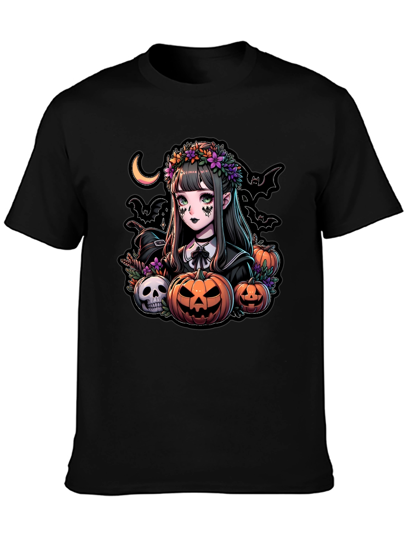 Halloween Anime Girl Graphic T-Shirt