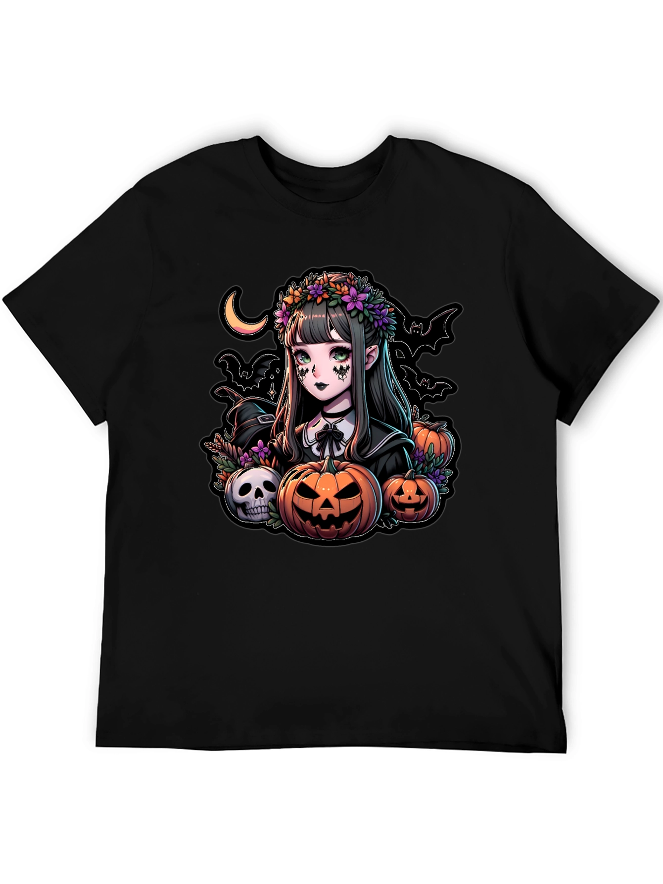 Halloween Anime Girl Graphic T-Shirt