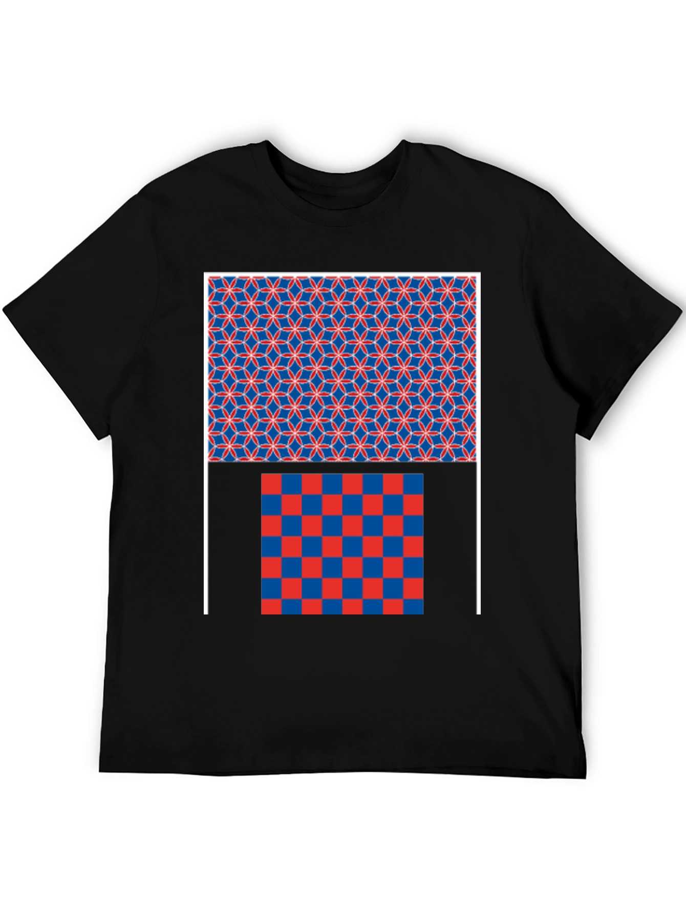Geometric Pattern Graphic Print Black T-Shirt