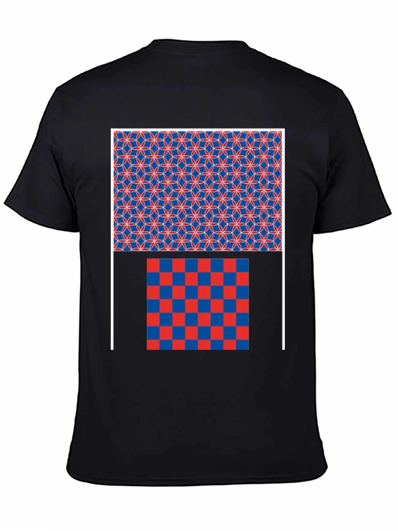 Geometric Pattern Graphic Print Black T-Shirt