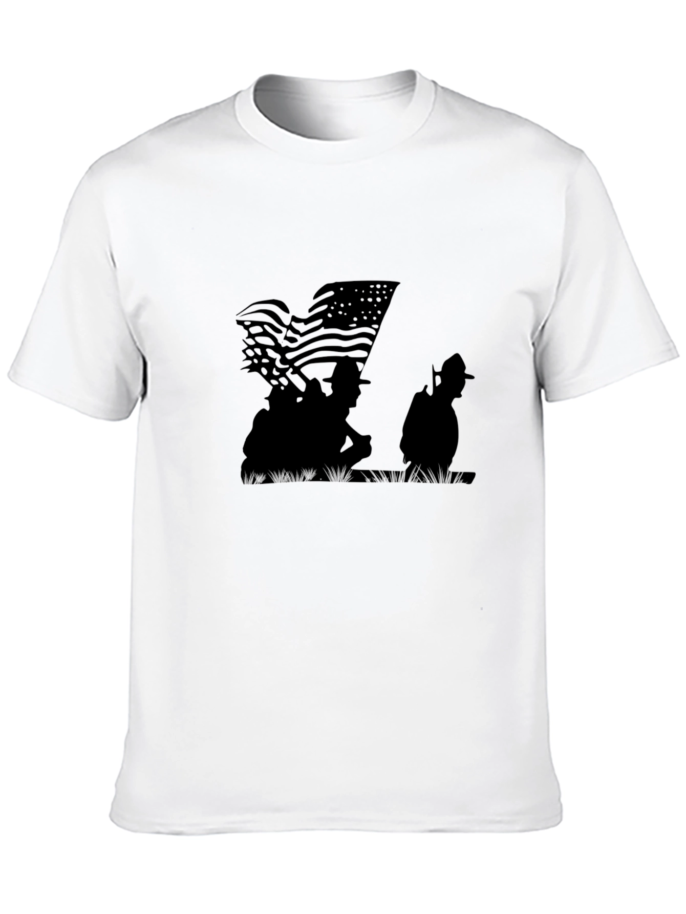 American Flag Silhouette Graphic T-Shirt