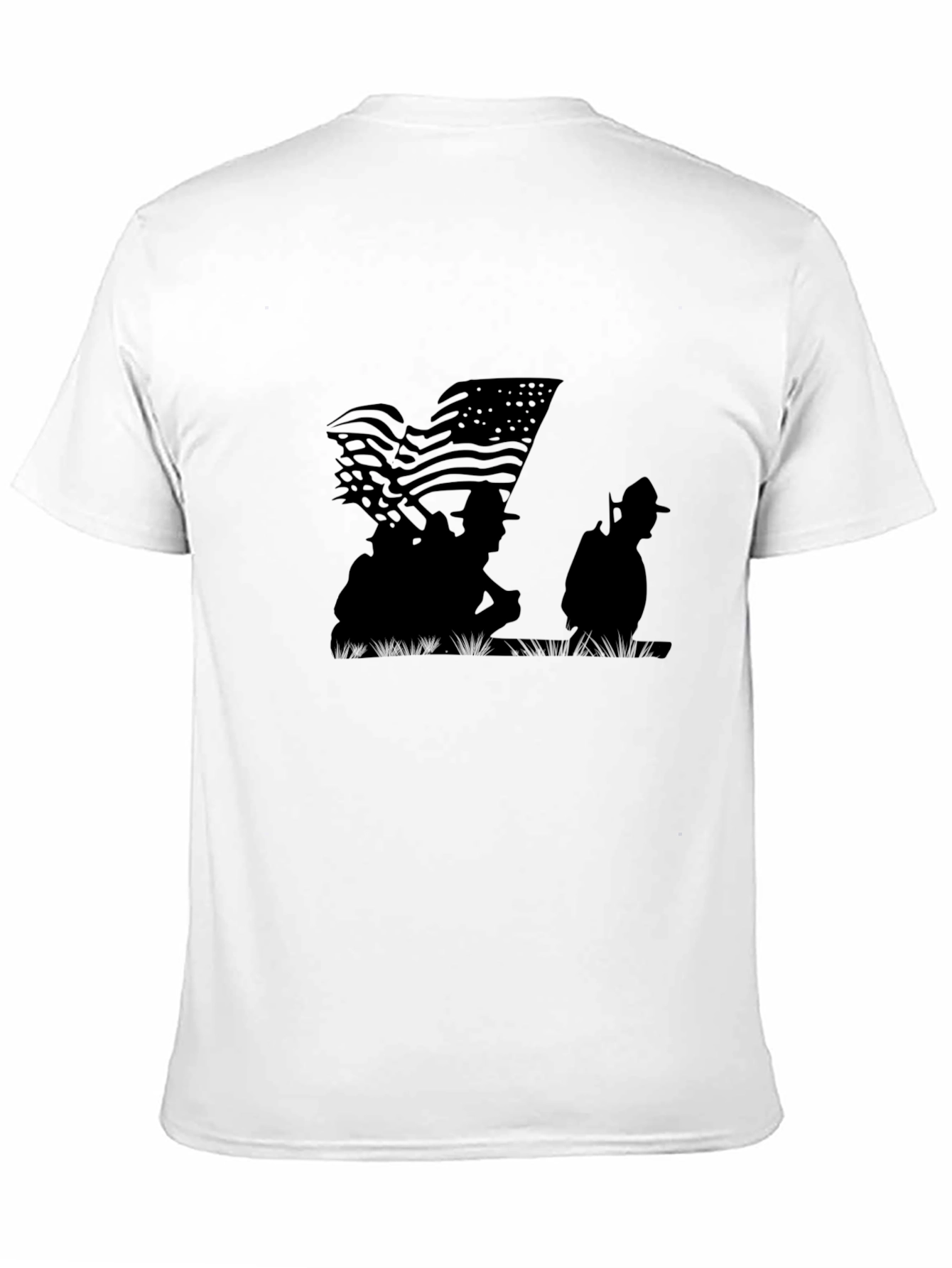 American Flag Silhouette Graphic T-Shirt