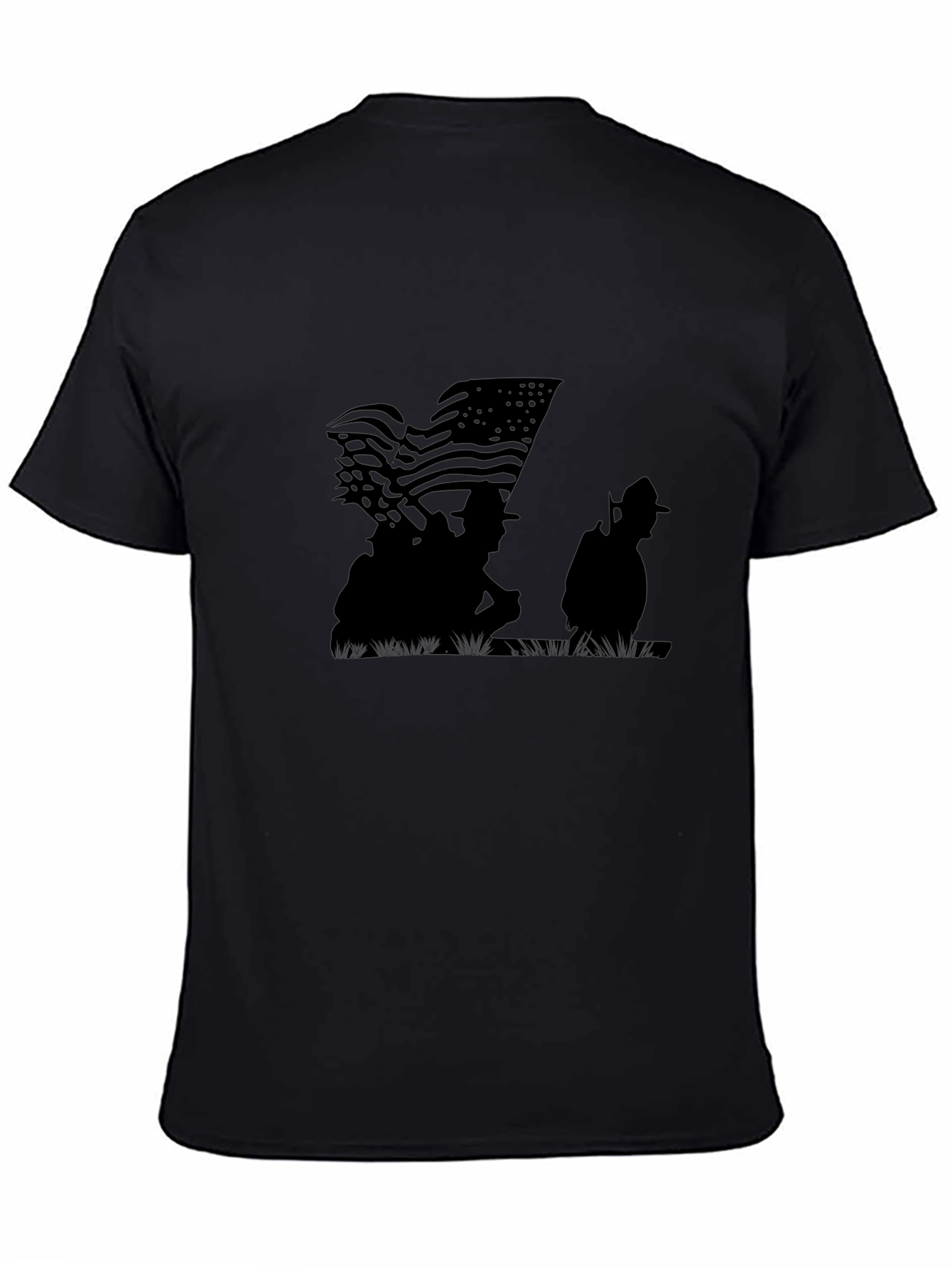 American Flag Silhouette Graphic T-Shirt