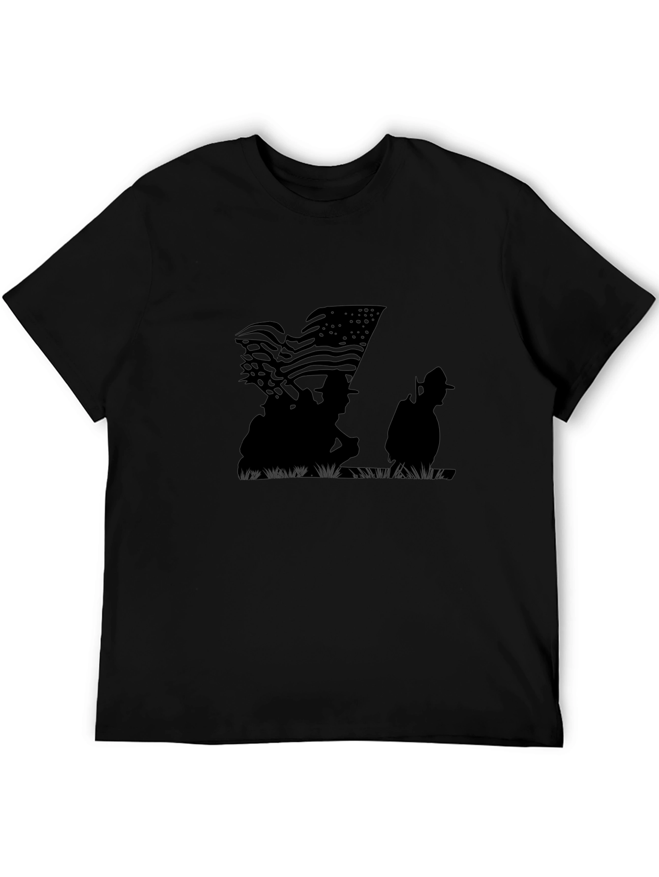 American Flag Silhouette Graphic T-Shirt