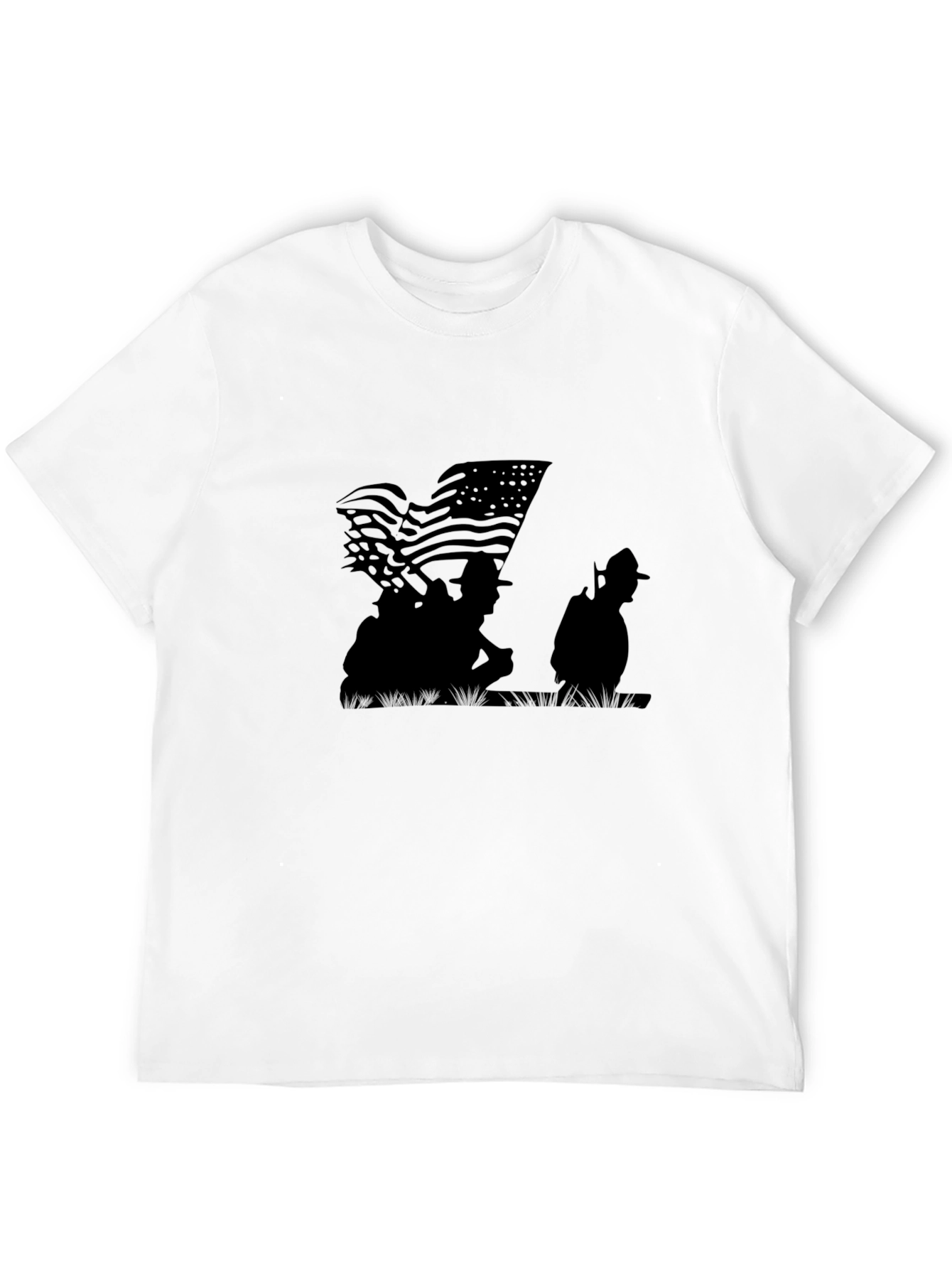 American Flag Silhouette Graphic T-Shirt