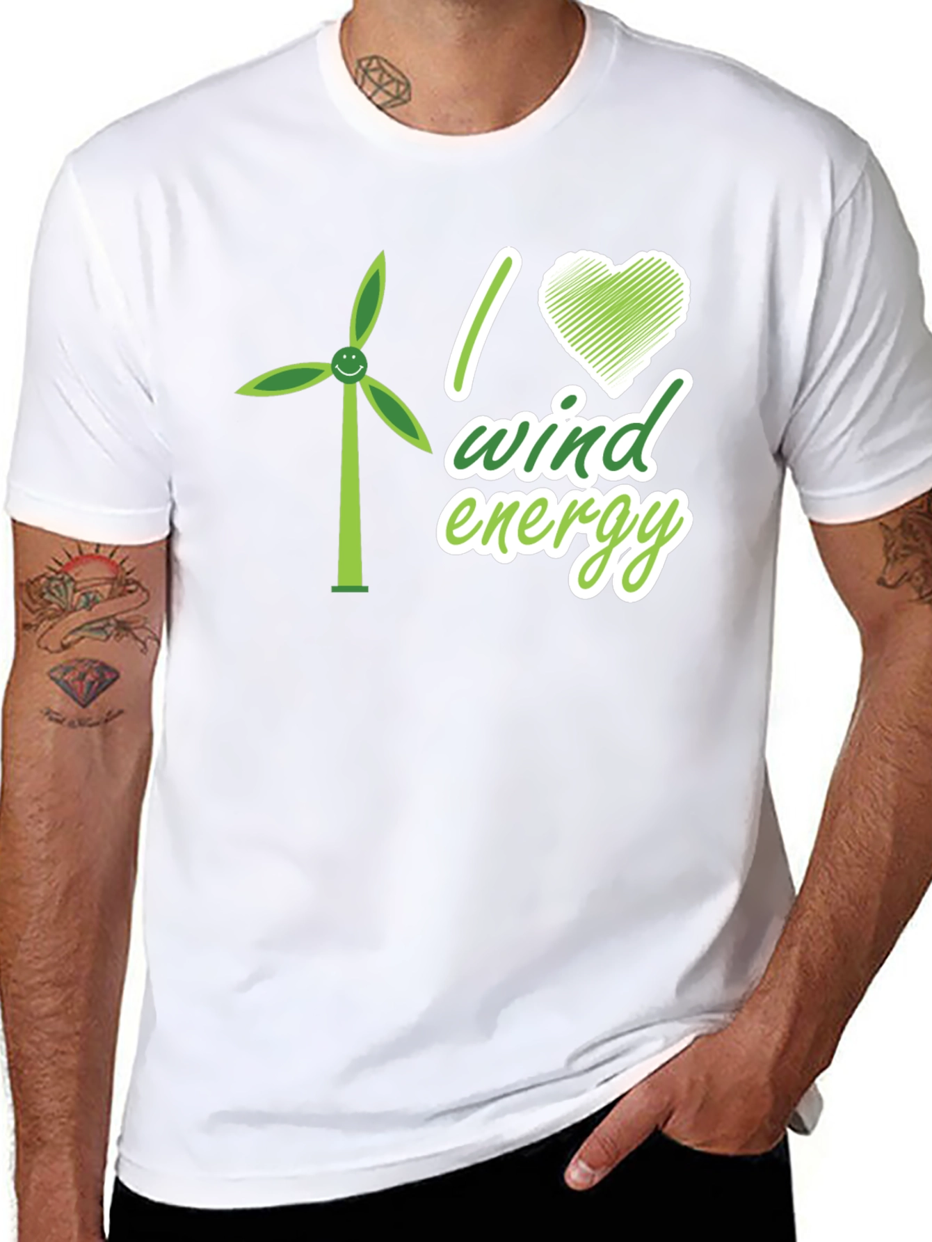 I Love Wind Energy Black T-Shirt