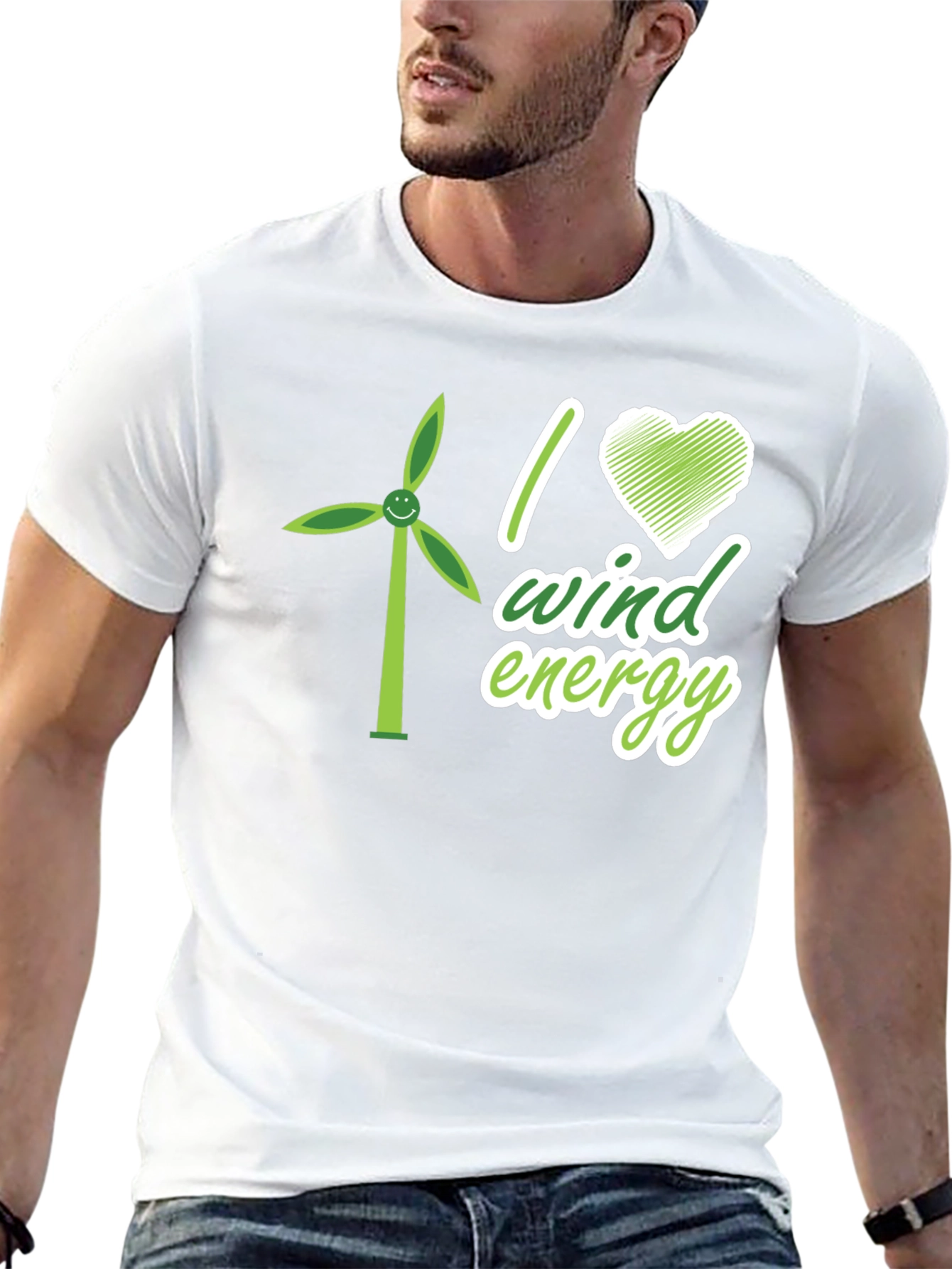 I Love Wind Energy Black T-Shirt