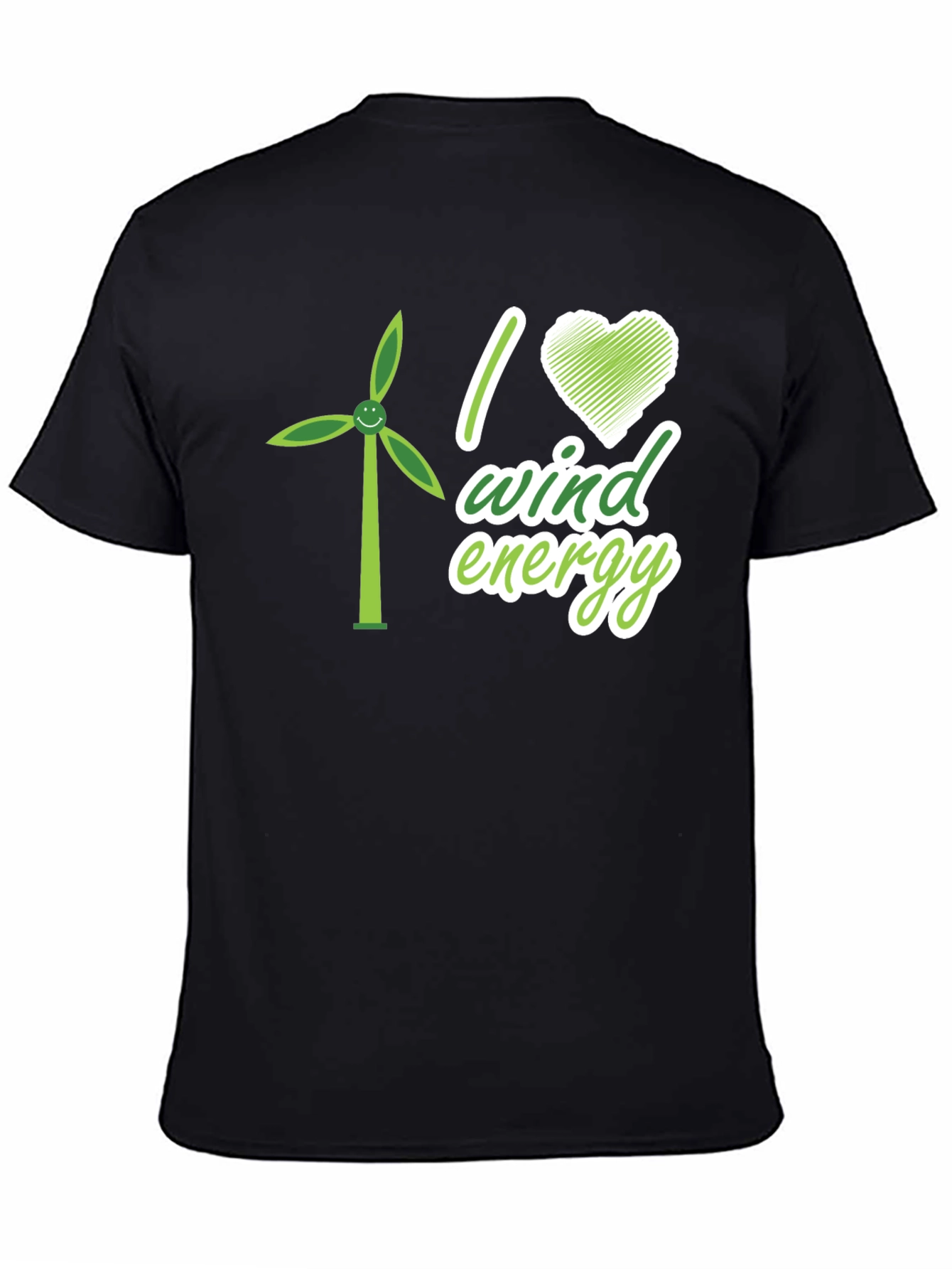 I Love Wind Energy Black T-Shirt