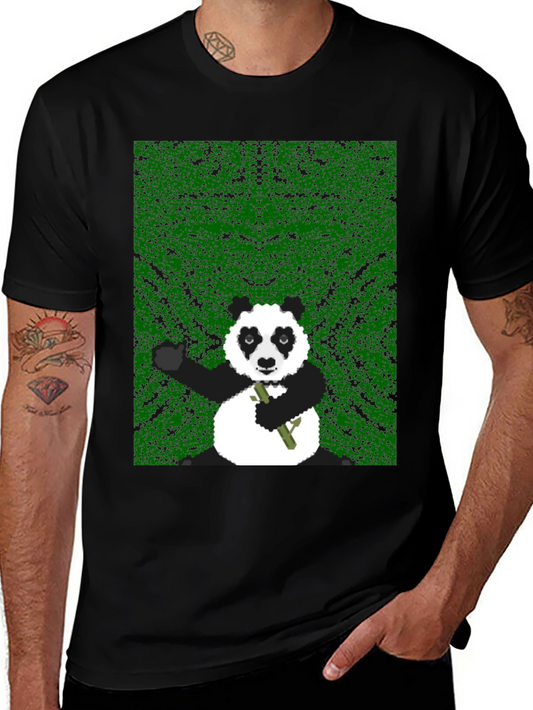 Pixel Panda Graphic Tee - Black