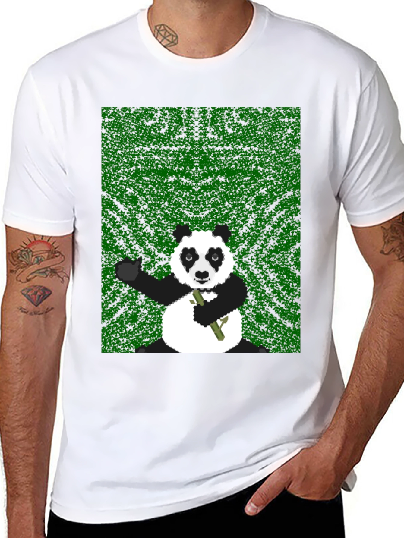 Pixel Panda Graphic Tee - Black