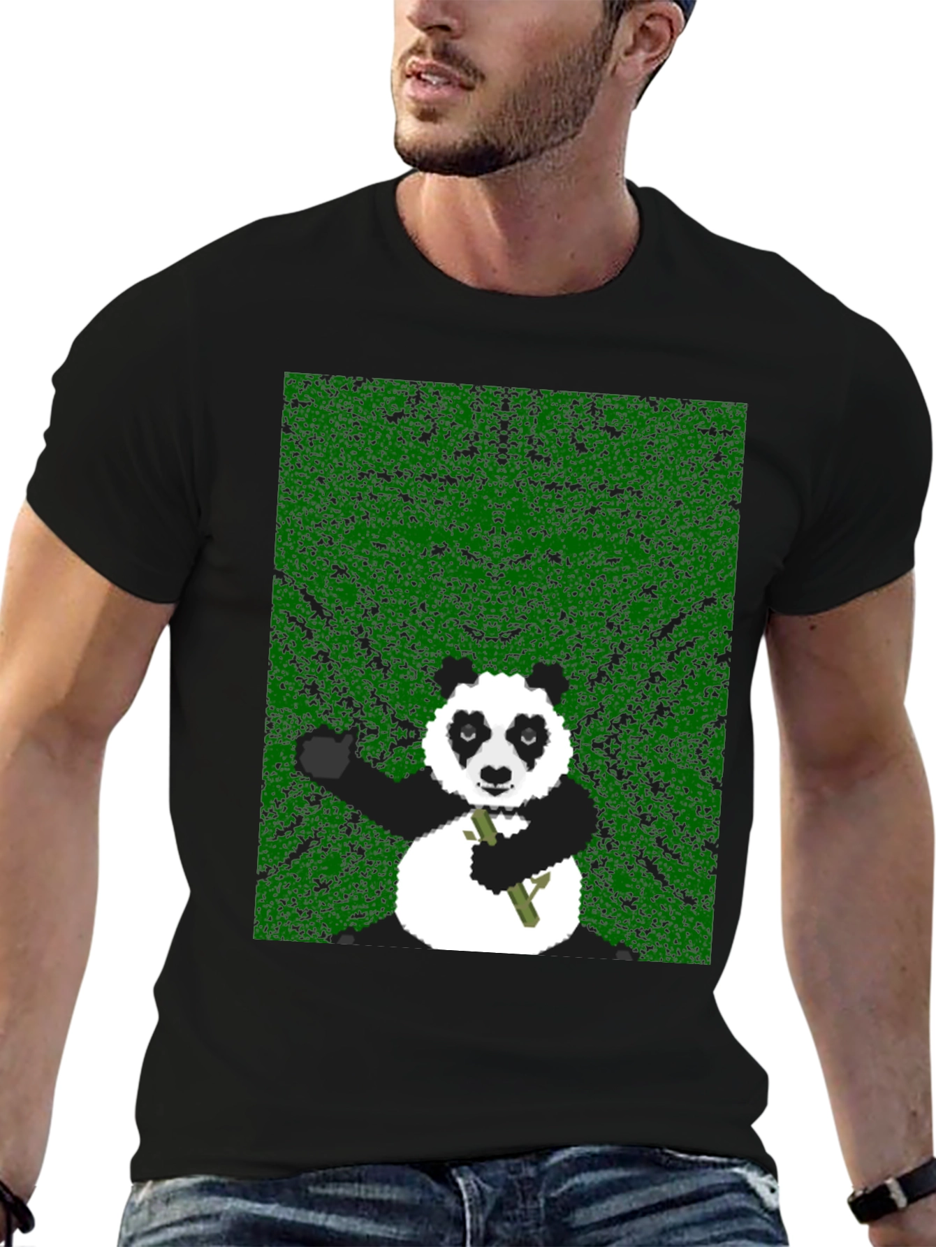Pixel Panda Graphic Tee - Black