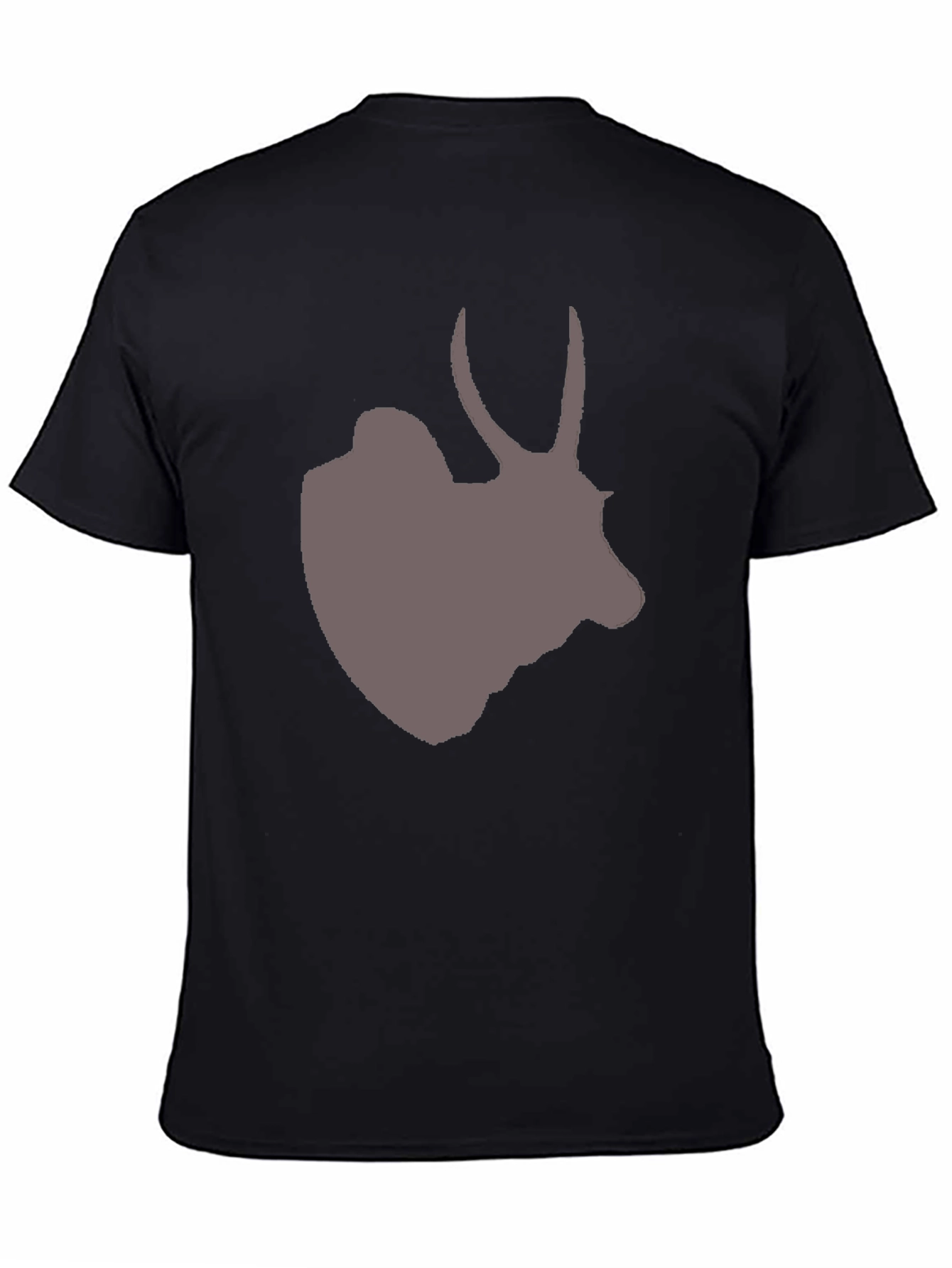 Mens Black T-Shirt with Antelope Graphic Tee